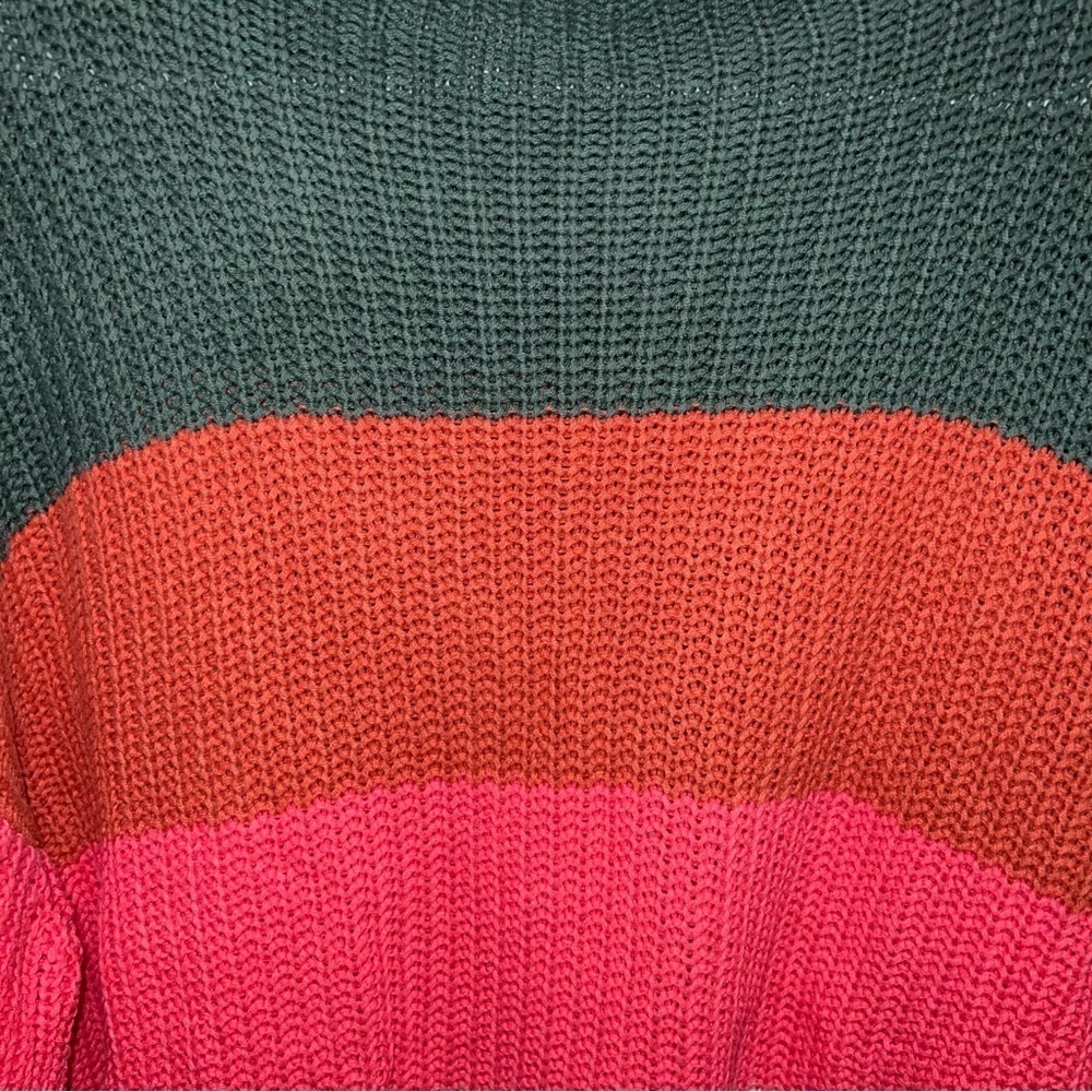 American Eagle Oversized Multicolor Striped Mock Neck Knit Sweater Size XS - Picture 5 of 12